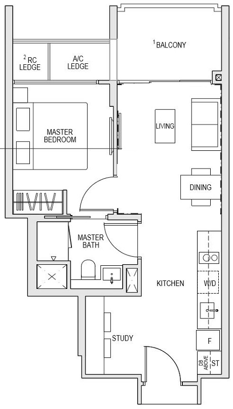 Kent Ridge Hill Residences 1 Bedroom Plus Study