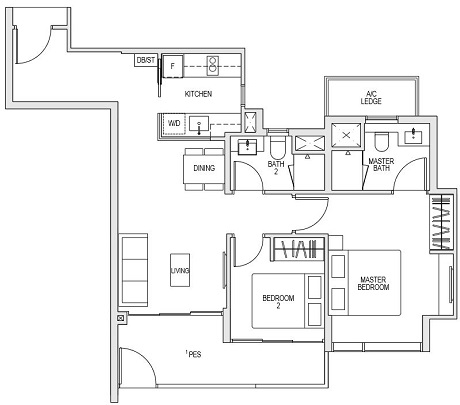 Kent Ridge Hill Residences 2 Bedroom Premium BP4-P