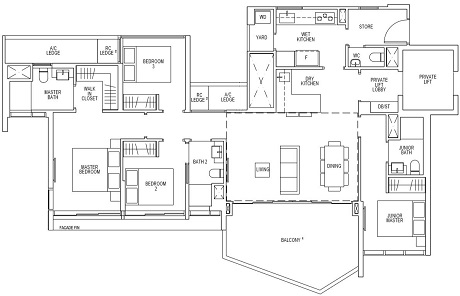 Riverfront Residences Floor Plan