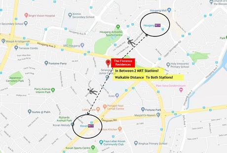 The Florence Residences walking distance to MRT