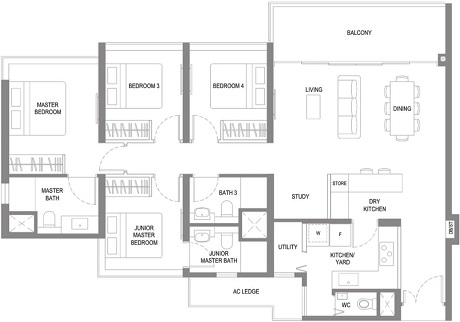 Twin VEW Condominium Singapore Floor Plan